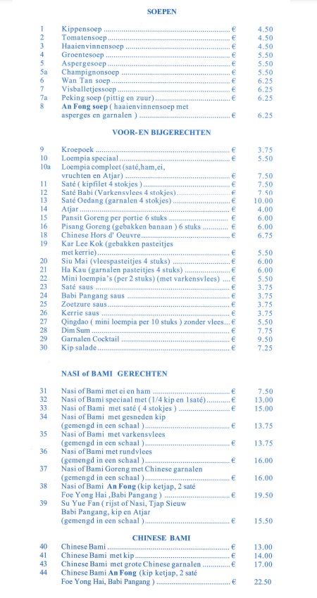 Afhaalmenu 1